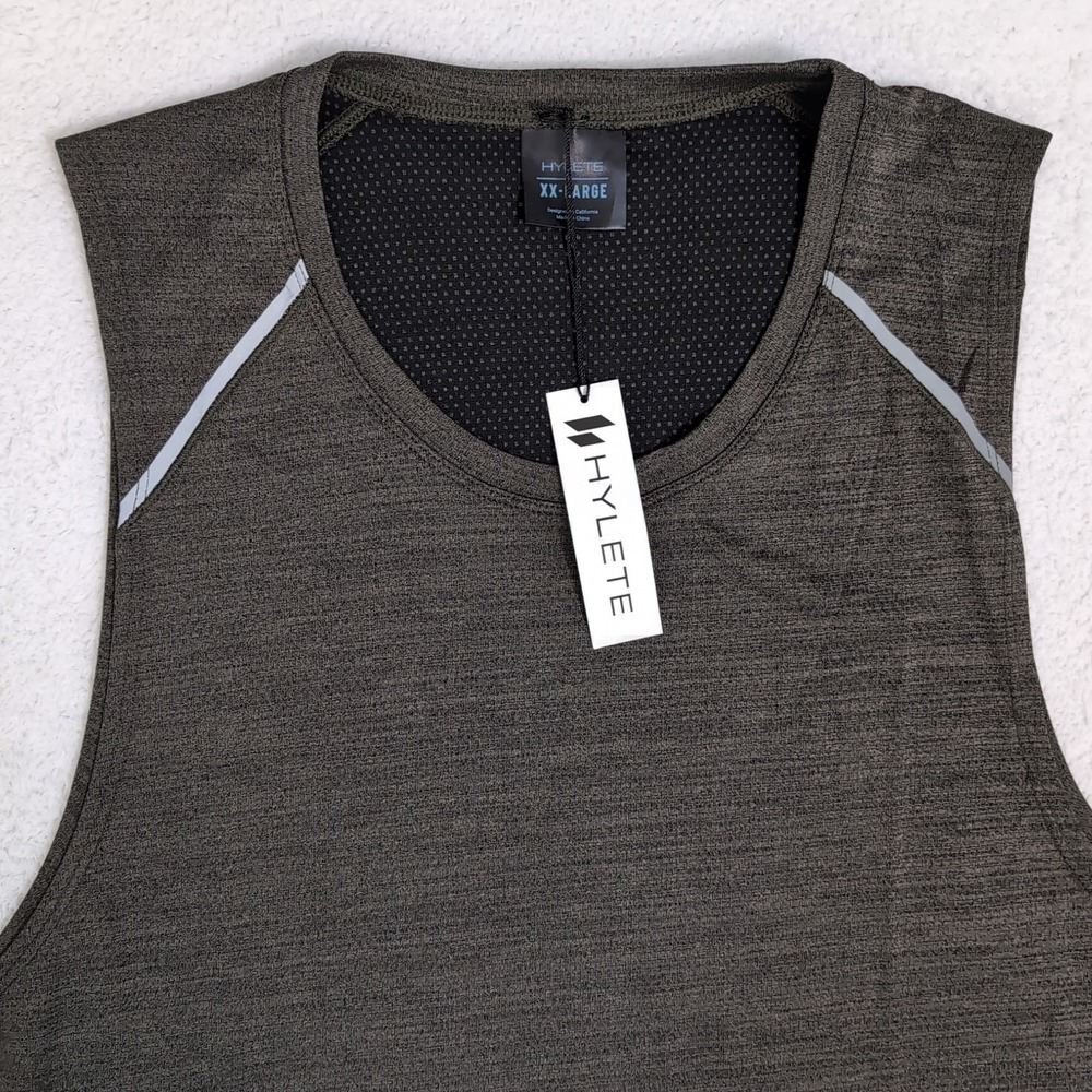 NEW HYLETE Reflex Gym Tank Top Men's 2XL Olive Heather Green